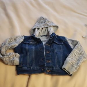 Cat & Jack hooded denim jacket boys size S